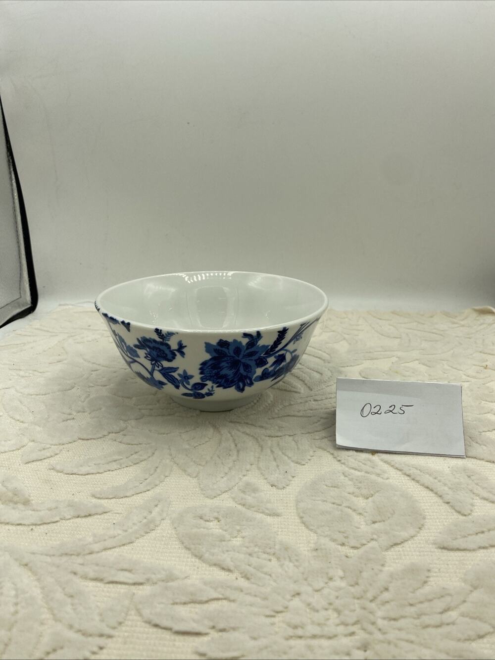 Royal Norfolk Navy Blue Floral Stoneware Salad/Cereal Soup Bowl 6"